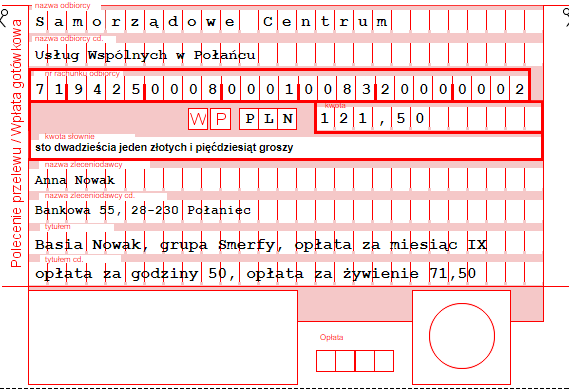 Druk przelewu