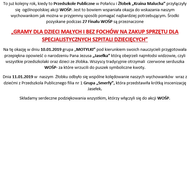 ogłoszenie WOSP
